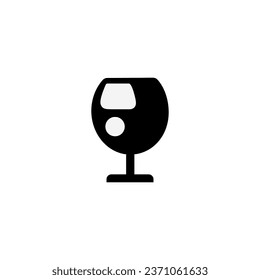 Black and white flat icon, glass icon, cup icon. Cocktail, wine and coffee flat vector  icon