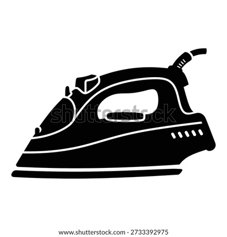 Black and white flat iron silhouette