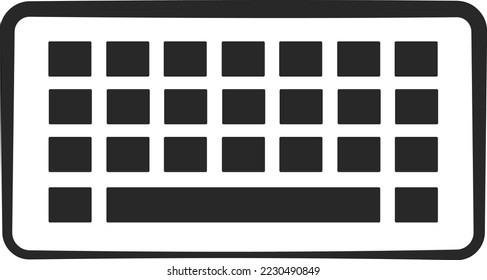 black white flat keyboard icon