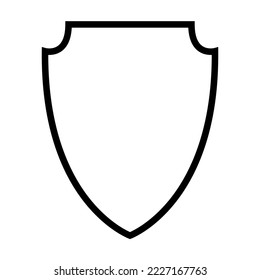 Black and white flat shield icon. Protection pictogram. Safe symbol. Logo design. Vector illustration. EPS10.