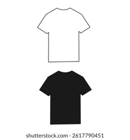 black and white flat t-shirt vector