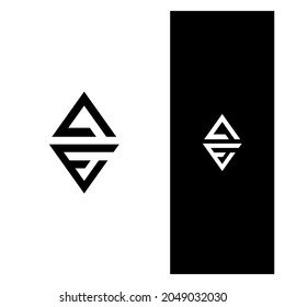 Einmaliger schwarz-weißer Flachbuchstabe AE-Logo
