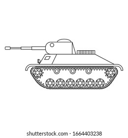 black and white flat vector icon of tank isolated