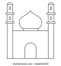 black and white flat vector icon of temple isolated