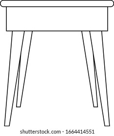 Schwarz-Weiß-Vektorillustration-Symbol einzeln auf Hocker