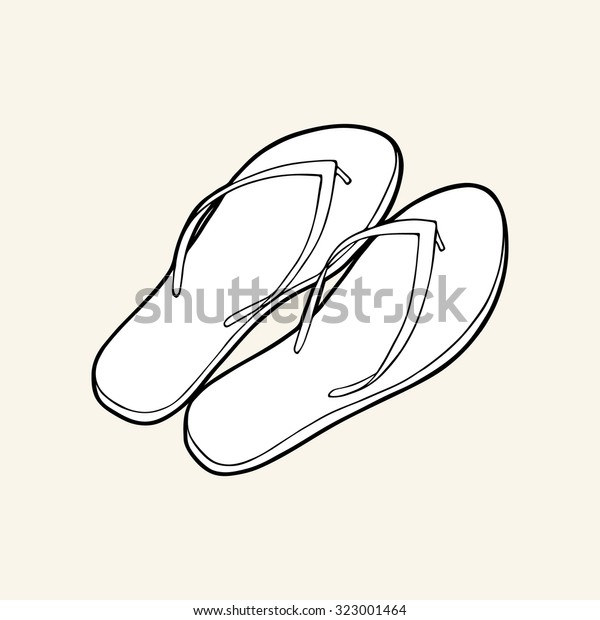 Black White Flip Flops Stock Vector (Royalty Free) 323001464 | Shutterstock