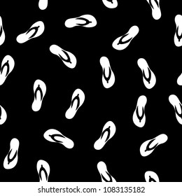 Black and white flip-flops seamless pattern