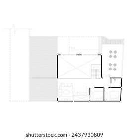 black and white floor plan of a large residence