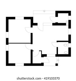 План белый. Векторное изображение плана квартиры. Черно белая планировка. Планировка квартиры вектор. План квартиры чёрно белая.