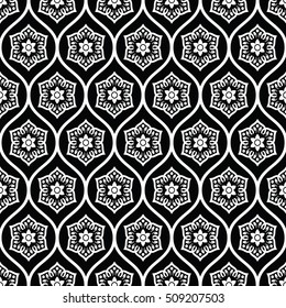 black and white  flora pattern. abstract vector background. Modern stylish texture.