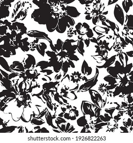 Black And White Floral Background