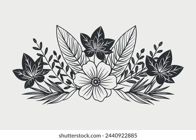 fondo floral blanco y negro