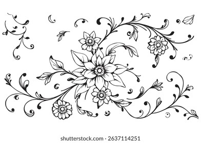  black and white floral background
