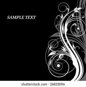 black and white floral background