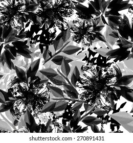black and white floral background