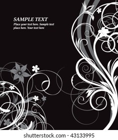 black and white floral background