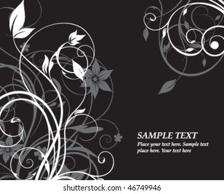 black and white floral background