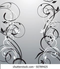 black and white floral background