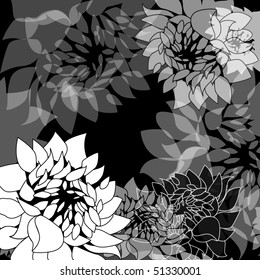 Black and white floral background