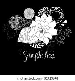 Black and White Floral Background