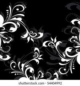 black and white floral background