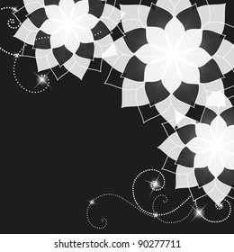 black and white floral background