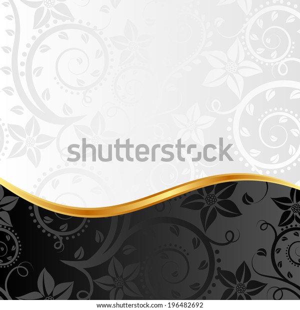 black and white floral\
background