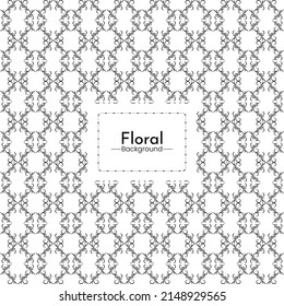 Black white floral background pattern vector graphics design Premium Vector
