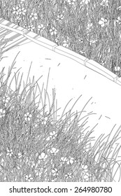 Black and white floral background sketch