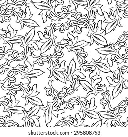 black and white floral background, which can be used as seamless