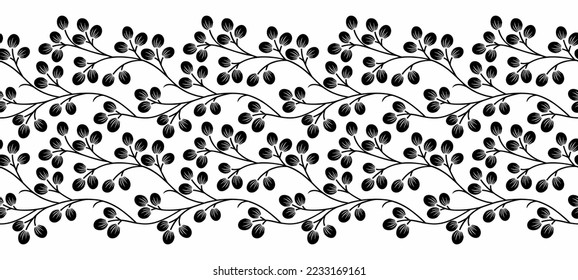 Black and white floral border design