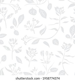 Black and white Floral botanical seamless pattern background for fashion prints, graphics, backgrounds and crafts