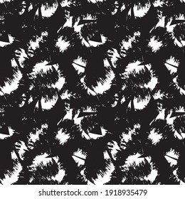 Black and White Floral brush strokes seamless pattern background for fashion prints, graphics, backgrounds and crafts