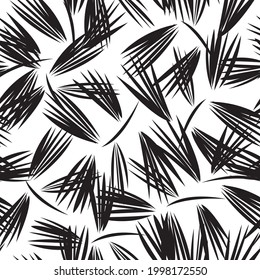 Black and White Floral brush strokes seamless pattern background for fashion prints, graphics, backgrounds and crafts