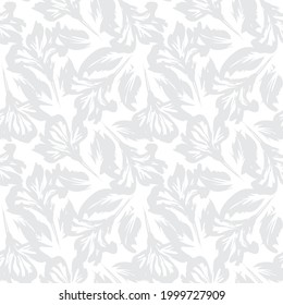 Black and White Floral brush strokes seamless pattern background for fashion prints, graphics, backgrounds and crafts