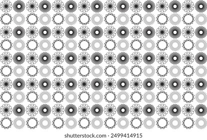 Schwarz-weißes florales Kombinationsmuster. Hintergrund mit floralem Muster. Blumenmuster Hintergrund, den Sie als Hintergrund verwenden können, Verpackung, Umschlagpapier