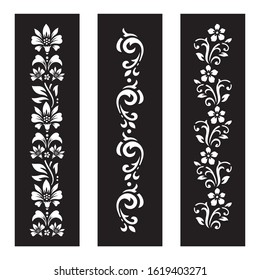 Black and white Floral cut file with temporary tattoo design svg
