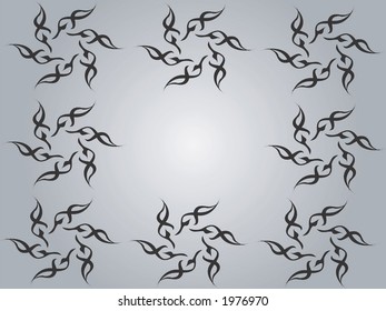 black and white floral frame