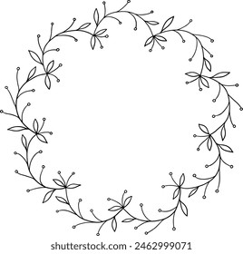 Black and white floral frame