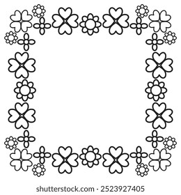 Marco floral blanco y negro