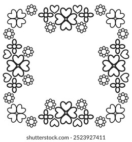 black and white floral frame