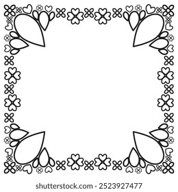 black and white floral frame