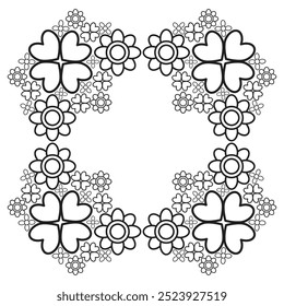 black and white floral frame