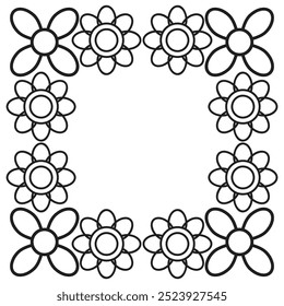 Marco floral blanco y negro