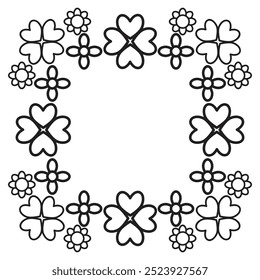 black and white floral frame