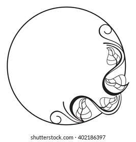 Black and white floral frame