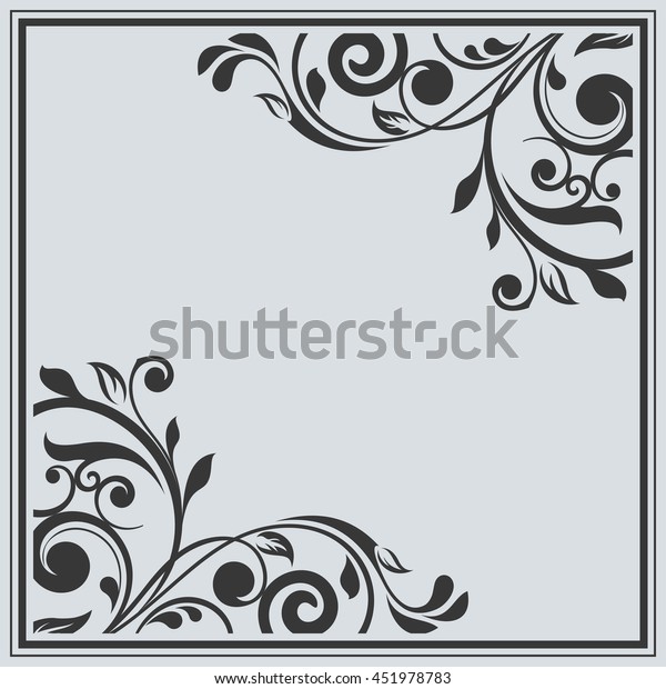 Black and white
floral frame with copy space vector background. Beautiful greeting
card or invitation
template.