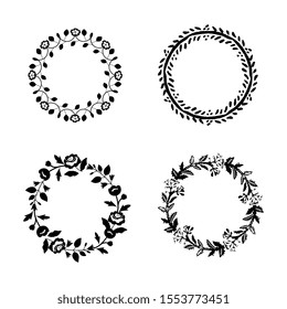 Black and white floral frames