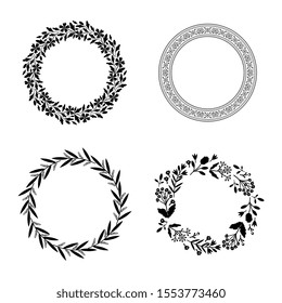 Black and white floral frames