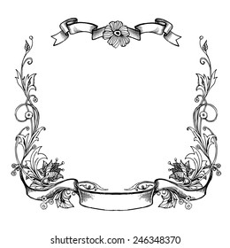 Black And White floral Frames.